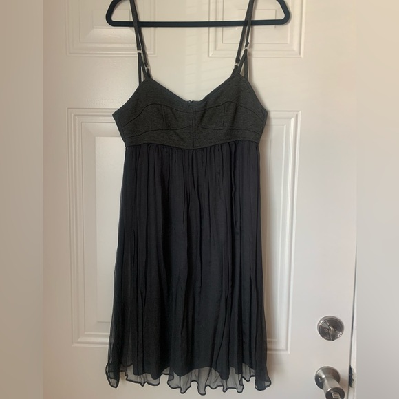 Ella Moss Dresses & Skirts - NWT Ella Moss Charcoal Gray Mini Sundress Sheer Overlay Size L